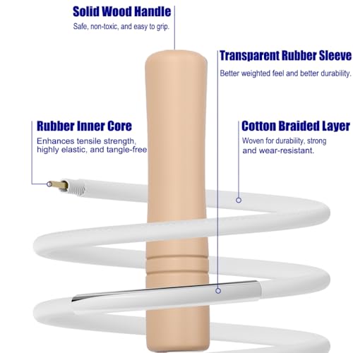 Homello Jump Rope for Kids - Wooden Handle - Adjustable Cotton Braided Fitness Skipping Rope for Toddler Fitness Workout E...