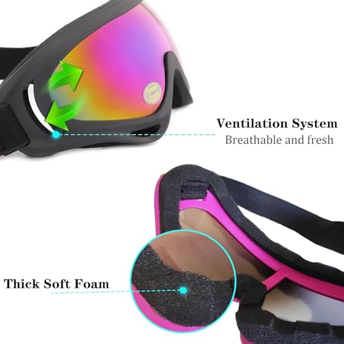 Guimertt Ski Goggles, 4 Pack Snow Snowboard Goggles for Men Women Kids & Youth UV Protection for Skiing Winter Sports