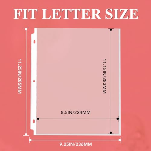 200 Pack Sheet Protectors 8.5 x 11 inch Clear Page Protectors for 3 Ring Binder, Plastic Sleeves for Papers, Document
