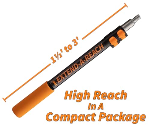 1.5-3 ft Long Paint Roller Extension Pole // Multi-Purpose Telescopic Extension Pole with Universal Twist-on Metal Tip // ...