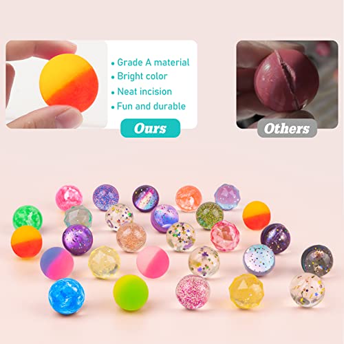 Ecoofor 24 Pieces Bouncy Balls 32mm Bounce Balls 6 Styles High Bouncing Balls Toys for Kids Party Favors Birthdays Gift Cl...