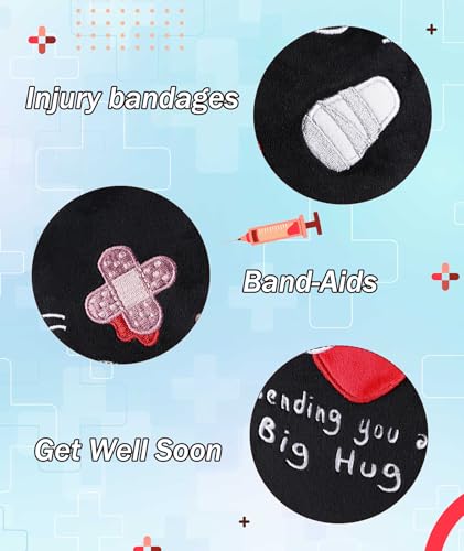 LeYoHa Get Well Soon Cat Plush - Black Cat Stuffed Animals Plushies Toys with Band-Aid Kids' Pillow Cushion Gifts for Pati...