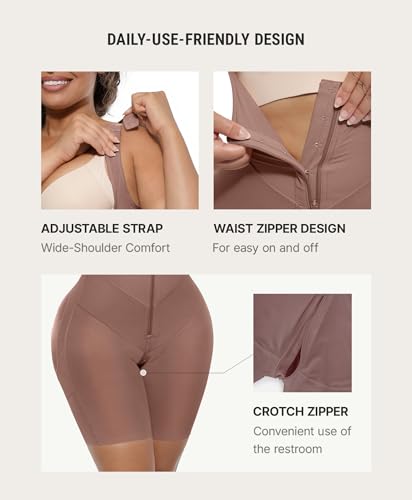 FeelinGirl Fajas Colombianas Moldeadoras Butt Lifting Shapewear Tummy Control Postpartum Faja Body Shaper with Zipper Crotch