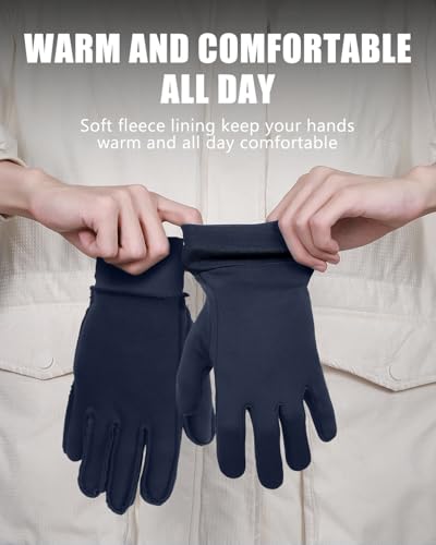 Aegend Lightweight Winter Gloves for Men Women, Warm Running Gloves Touchscreen Thermal Glove Liners for Cold Weather Driv...