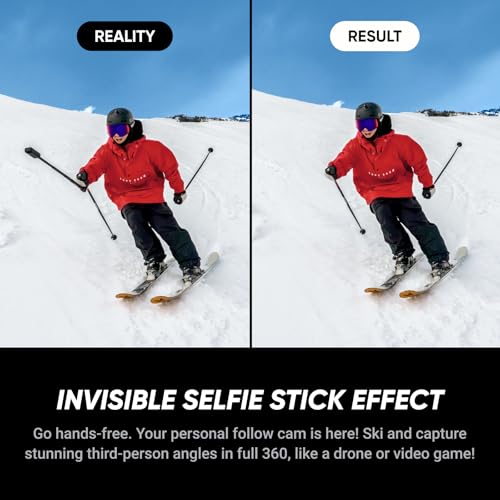 Insta360 X5 Ski Bundle - Waterproof 8K 360 Camera, Invisible Selfie Stick Effect, Leading Low Light, Rugged & Replaceable ...