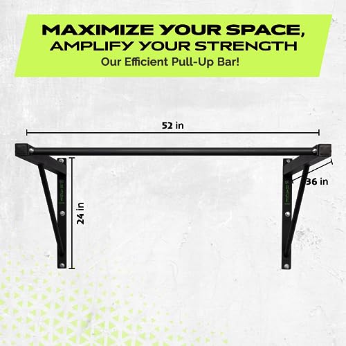 Rage Fitness Heavy-Duty Wall Mounted Pull Up Bar - 500 lbs Weight Capacity | Maintain Upper Body Strength & Core Stability...