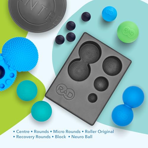 RAD Yoga Bundle for Myofascial Release, Muscle Recovery, & Relaxation – Includes Multi-Use Yoga Block, Neuro Ball Foot Rol...