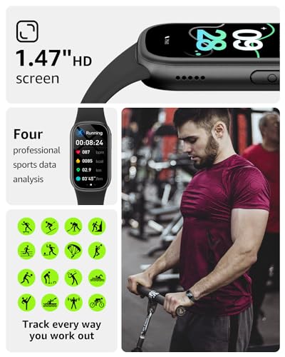 BUTFORFIT Fitness Tracker (Answer/Make Call), Smart Watch with 1.47" HD Touch Display, 130+ Sport Modes Activity Tracker w...