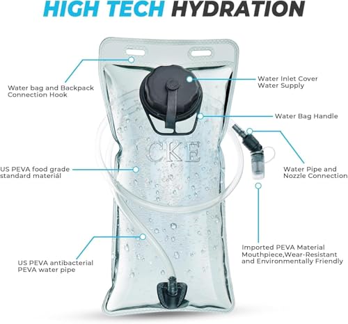 Hydration Backpack Hydration Pack Water Backpack with 2L(70-Ounce) Hydration Bladder for Men Women Kids for Running Hiking...