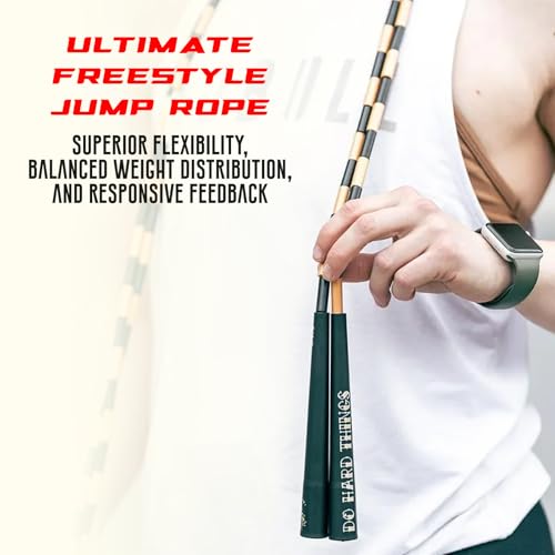 Elite Jumps - Do Hard Things Edge Beaded Jump Rope - For All Ages - Durable & Lightweight - 10ft Long Adjustable Rope - Ta...