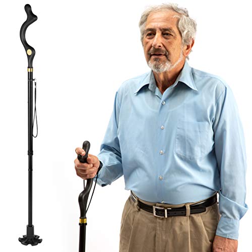Walking Cane for Men and Women - Special Balancing Stick With 10 Adjustable Heights - Self Standing, Folding, Portable, Co...