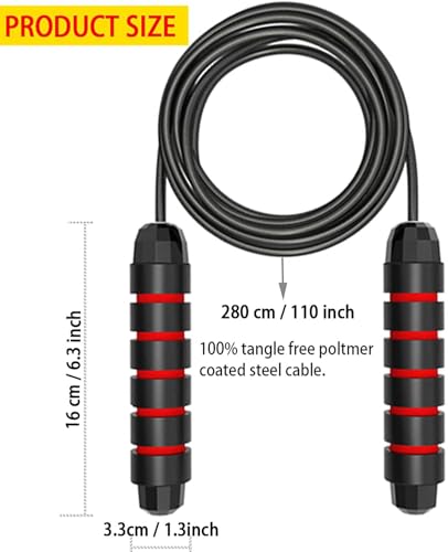 MRX BOXING & FITNESS Speed Jump Rope for Men, Women & Kids Tangle-Free Adjustable Steel Cable with Smooth Ball Bearings, a...