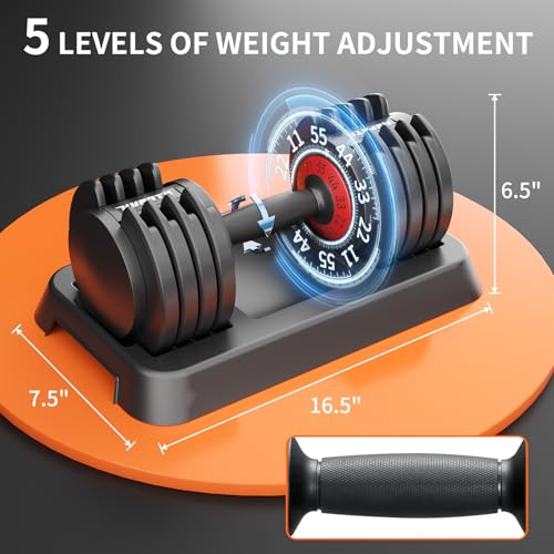 HYPATA 25/55 lbs Pair Adjustable Dumbbell Set, Adjust Dumbbell Weight for Exercises Pair Dumbbells for Men and Women in Home