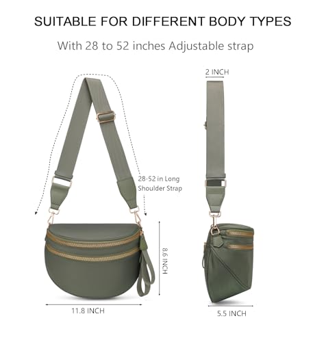 Pure Colour Crossbody Bum Bags for Women Spacious Checkered Cross body Bag Nylon Trendy Fanny Pack for Travel