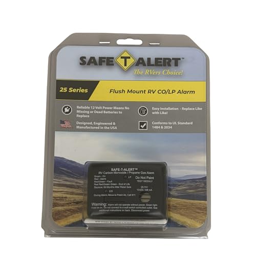 Safe T Alert 25 Series Mini Dual LP/CO Alarm - Propane and Carbon Monoxide Alarm - Surface Mount, Black - 25-741-BL