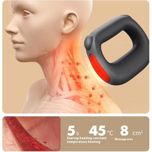 Xquyk Deep Tissue Percussion Muscle Massage Gun: with Heat, Adjustable Intensity and Speed, Super Quiet, USB-C Rechargeabl...