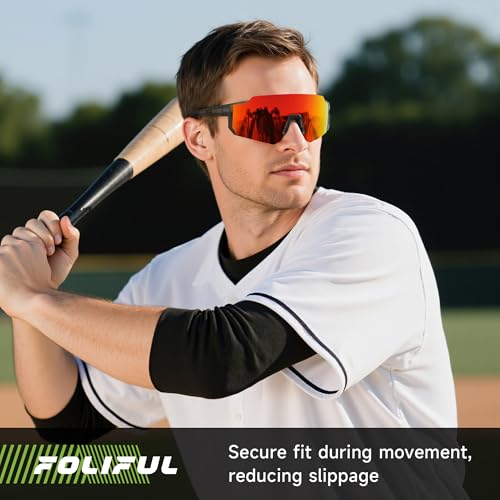 Foliful 3 Pack Polarized Sunglasses for Men Women, Sports Mens Sunglasses with UV Protection for Baseball Cycling Running
