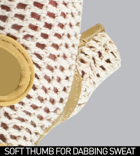 AERO|TECH|DESIGNS | Crochet Cycling Gloves | Natural Leather Padded Palms | Breathable Cotton Crochet