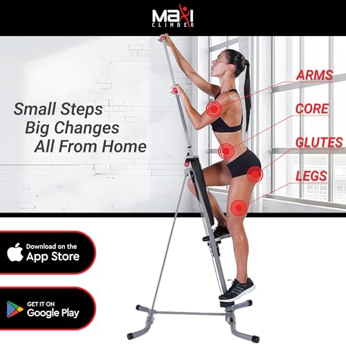 MaxiClimber 2.0 Vertical Climber ERS (Elastic Resistance System) - Easy to Assemble, Folding Exercise Machine Combines Car...