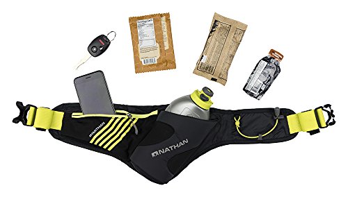 Nathan Peak Running Hydration Waist Pack Belt w/ Speed Draw Flask Water Bottle, 18oz/535 ml Push/Pull Race Cap, Expandable...