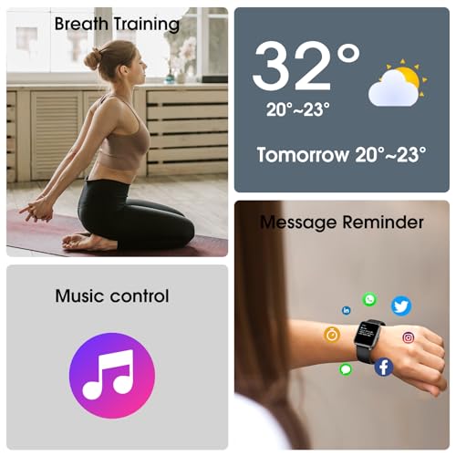 LIVIKEY Smart Watch, Fitness Tracker with Heart Rate Monitor, Blood Oxygen, Sleep Tracking, 41mm Smartwatch Waterproof wit...