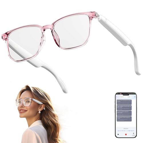 AI Smart Glasses, Bluetooth 5.4 Translation Glasses with 144 Language & Accents, Blue Light Filtering Lenses, Multifunctio...