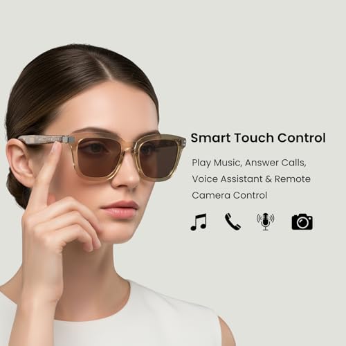 DPVR G2 Smart Glasses Bluetooth Sunglasses with Speakers – Touch Control Bluetooth Glasses for Men & Women, UV400, IPX4