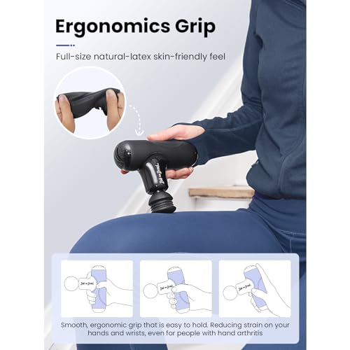 BOB AND BRAD Q2 Mini Massage Gun, Pocket-Sized Deep Tissue Massager Gun, Portable Percussion Muscle Massager Gun, Ultra Sm...
