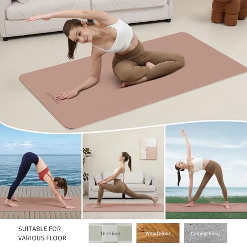 WOHAO Extra Thick 8mm Yoga Mat, 72"x28" Non Slip Exercise Mat, Reversible 2-Sided Dual Color Premium POE Material, with Ca...
