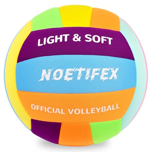 Noetifex Soft Volleyball-Super Soft Fabric Light Volleyball for Indoor Practice Safe and Quiet Kids Youth Beginners House ...