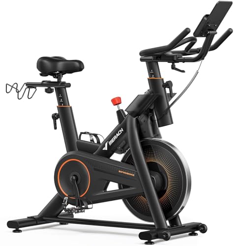 Merach Exercise Bike for Home Gym, Low Noise Stationary Bike with Automated Manual Magnetic Resistance, Indoor Workout Bik...