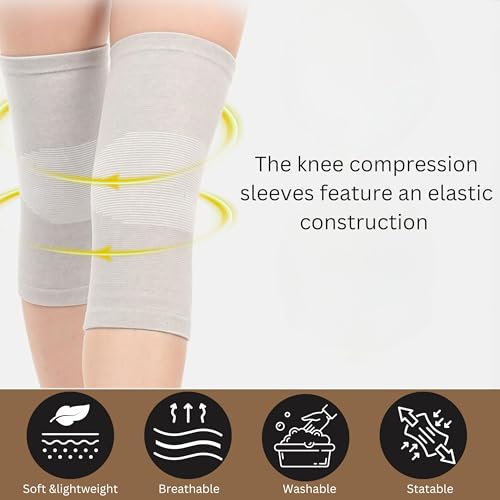 Wonder Care 2-Pack Bamboo Knee Compression Sleeve for Men and Women, Compression Knee Sleeve for Running, Volleyball, Gym ...
