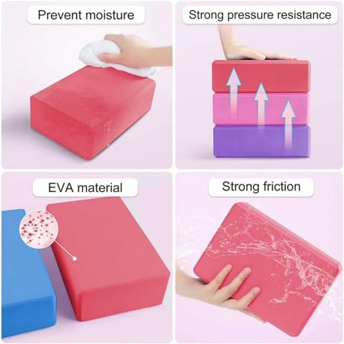 Kenhihi Yoga Block - Unsupported Latex Eva foam - Soft non slip surface with bevel for yoga, pilates, meditation - Yoga ac...