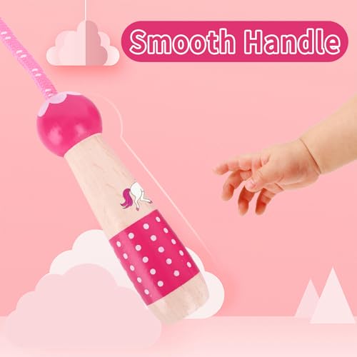 EGOSKY Jump Rope Kids, 7.2ft Children Adjustable Cotton Skipping Rope with Wooden Handle for Boys Girls Fitness Outdoor Ac...
