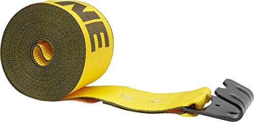 Mytee Products Kinedyne Winch Straps 4" x 30' Gold Heavy Duty Tie Down w/Flat Hooks WLL# 5400 lbs | 4 Inch Cargo Control f...