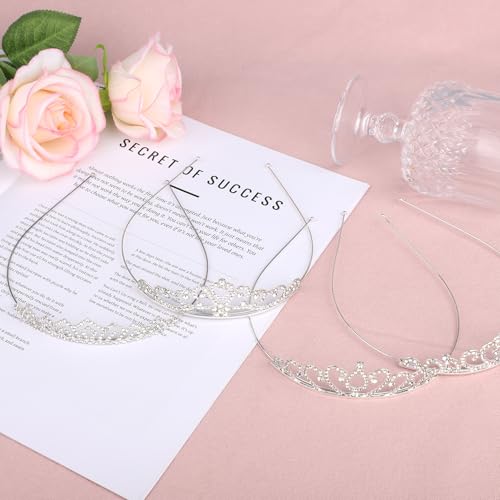 10pcs Tiaras Crowns Headbands, Silver Zinc Alloy Princess Bulk Crown Sparkling Rhinestone Hair Accessories for Women Birth...