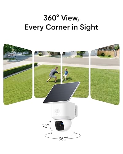eufy Security SoloCam E30, Security Cameras Wireless Outdoor, Solar Camera Outdoor Wireless, 360° Pan, AI Tracking, 2K Cla...