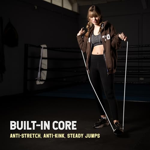 6mm Adjustable Boxing Jump Rope With Inner String Cord, Unbreakable Handles, Hererope Durable Non-Kinking PVC Jump Ropes f...