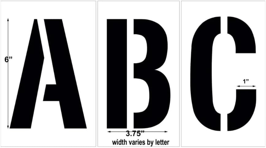 6" Alphabet Stencil Kit | Part# 10001773 | 26-Piece Kit Includes Letters A-Z | Letter Height is 6" | Durable 1/8" PolyTough Lifetime | Made in USA