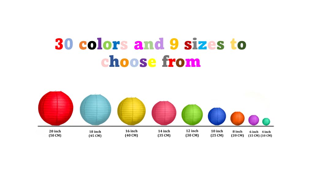Matissa Pack of 6 Round Paper Lanterns Party Decorations 8in/20CM Rainbow Model 6lnrnb