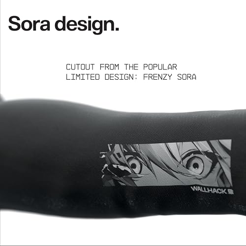 Wallhack Gaming Arm Sleeve | Frenzy Sora | Esports Sleeve for Arm and Hand, Black - Large | X-Large