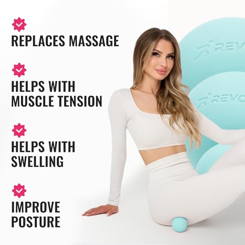 REVONS 3 in 1 Massage Ball Set - Lacrosse Balls for Myofascial Release, Back Pain Relief, Face Fitness, Trigger Points, Yo...