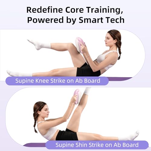 OurStarry Smart Ab Trainer Machine with Music & Counter, Sit Up Assistant Core Workout Equipment with Foam Cushion for Hom...