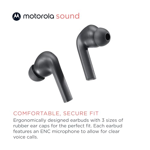 Motorola Moto Buds 065 - True Wireless, Ear Buds, Noise Isolation and 17 Hours Playtime, Touch Control on Both Earbuds, IP...