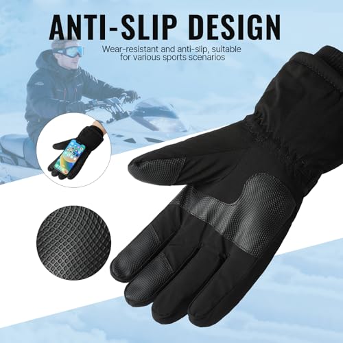 apaepr Winter Ski Gloves for Men & Women, Waterproof Insulated Cold Weather Work Gloves, Touchscreen Snow Gloves for Skiin...