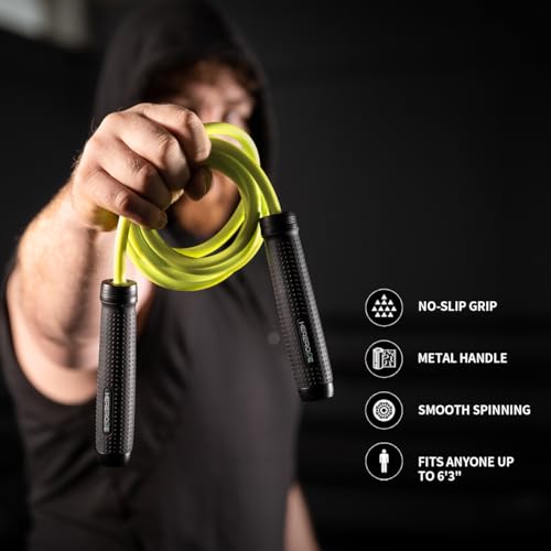 1LB Weighted Jump Rope for Men Women, Hererope Heavy Jump Rope with Metal Handle & Smooth Spin Bearings, Non-Slip Grip, Ju...