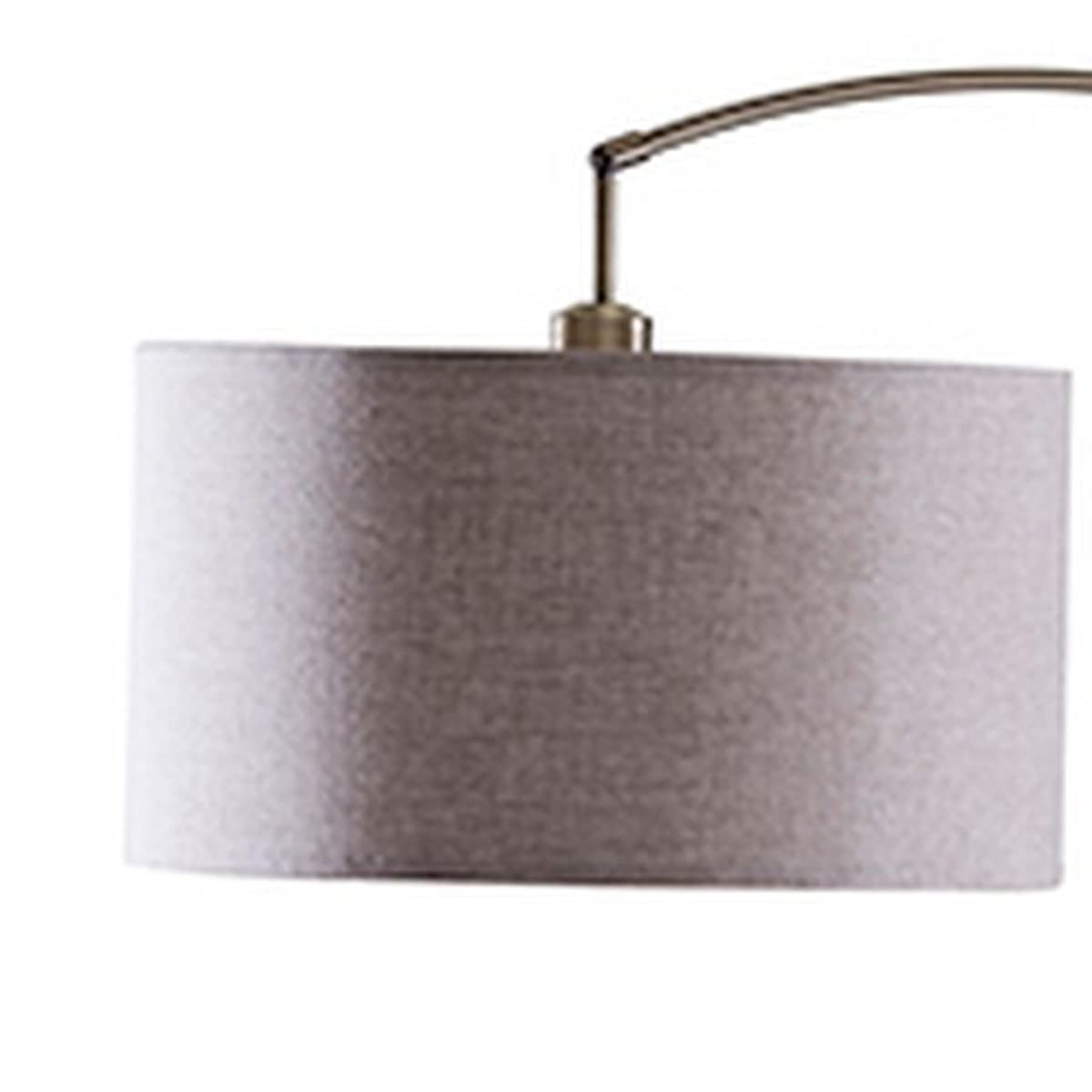 Benzara Floor Lamp - Curved Metal Frame, Drum Shade, Gold, Model Bm240433, Marble Accent