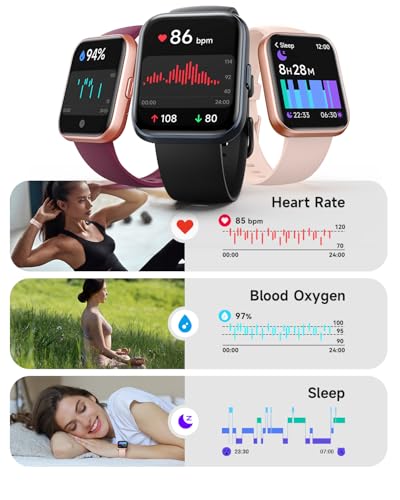 Smart Watch for Women, Answer/Make Calls, Alexa Built-in, 1.85" Touch Screen Fitness Tracker for Android & iPhone, Heart R...