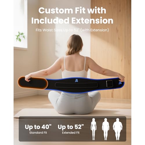 BOB AND BRAD ThermoRed Heating Pad Belt Massager for Lower Back Support, FSA Cordless Wearable Near Infrared Heat & Red Li...