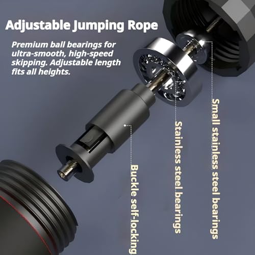 Elicho Weighted Jump Rope,Adjustable Tangle-Free Rapid Speed Steel Jumping Rope for Kids,Women and Men,Workout Jump Rope w...